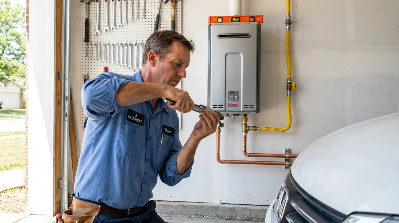 Tankless water heater installation by a Johns Plumbing LLC plumber in Collegedale